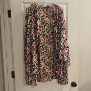 L&B Floral Leopard Print Cardigan